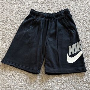 Nike Black Shorts with White Logo - Kids
